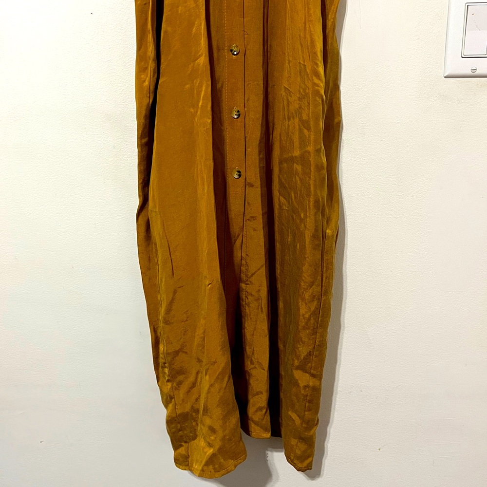 ZARA PLEATED SHIRT DRESS TRF TOFFEE Size XS - Picture 6 of 9